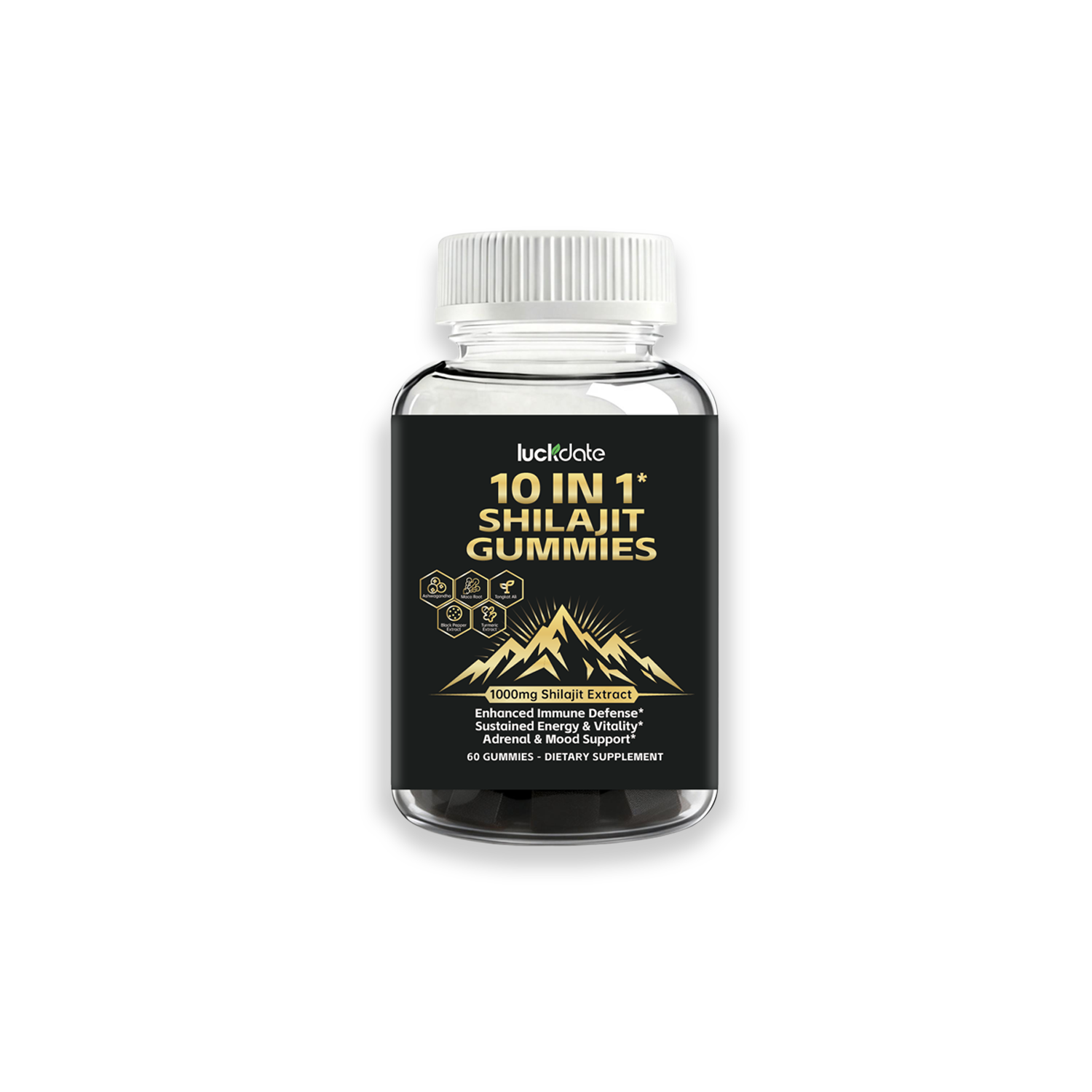 [One Bottle] LuckDate 10-in-1 Shilajit Gummies